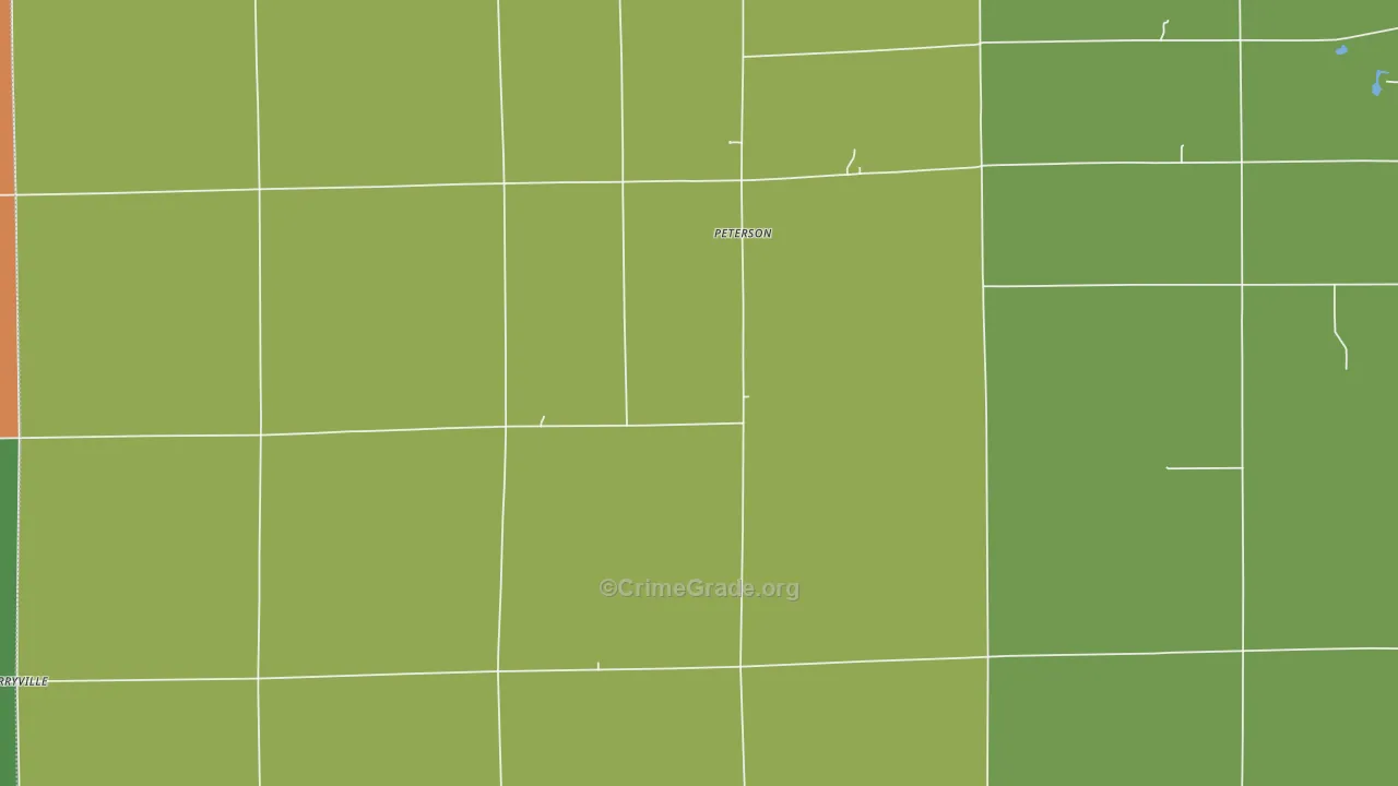 Peterson, IN Map of Arson Rates