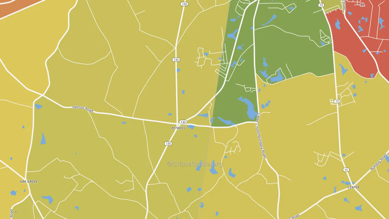 Petross, GA Map of Arson Rates