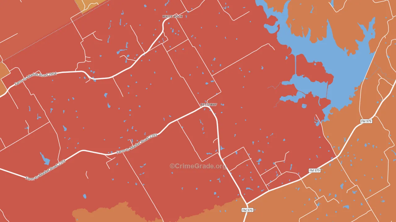 Petteway, TX Map of Arson Rates