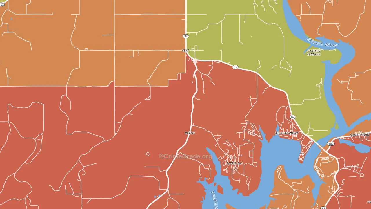 Pettit, OK Map of Arson Rates