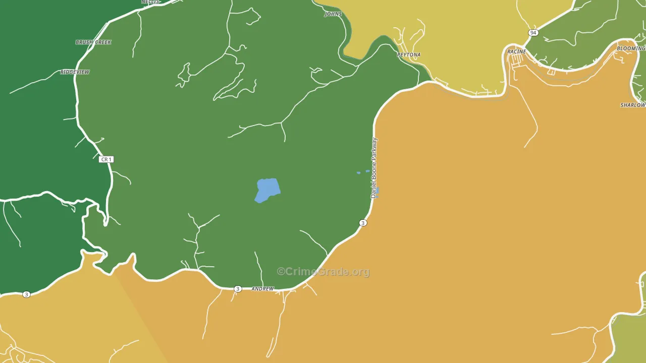 Peytona, WV Map of Arson Rates