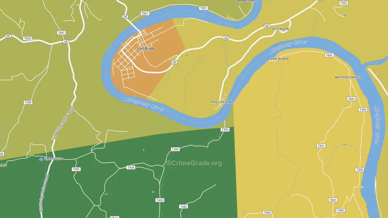 Phillipston, PA Map of Arson Rates