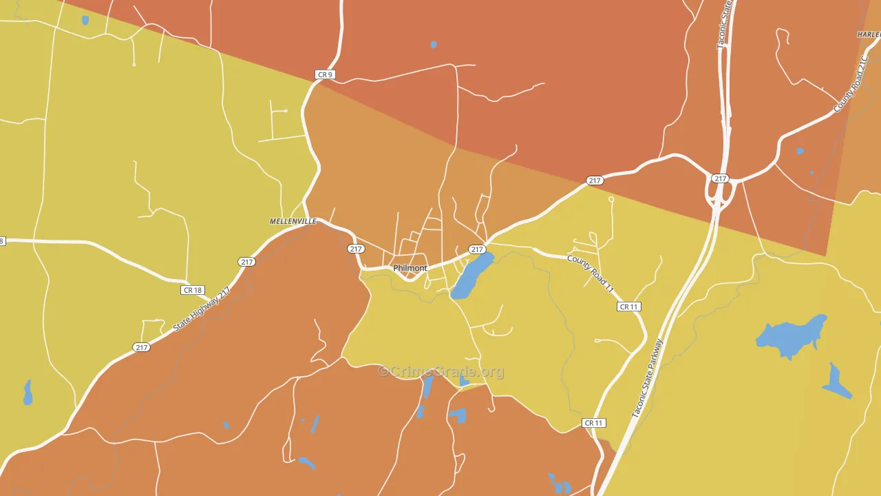 Philmont, NY Map of Arson Rates
