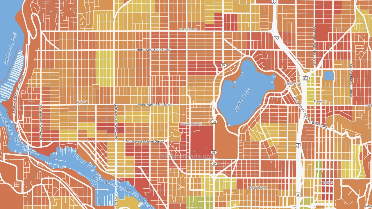 Phinney Ridge, Seattle, WA Map of Arson Rates