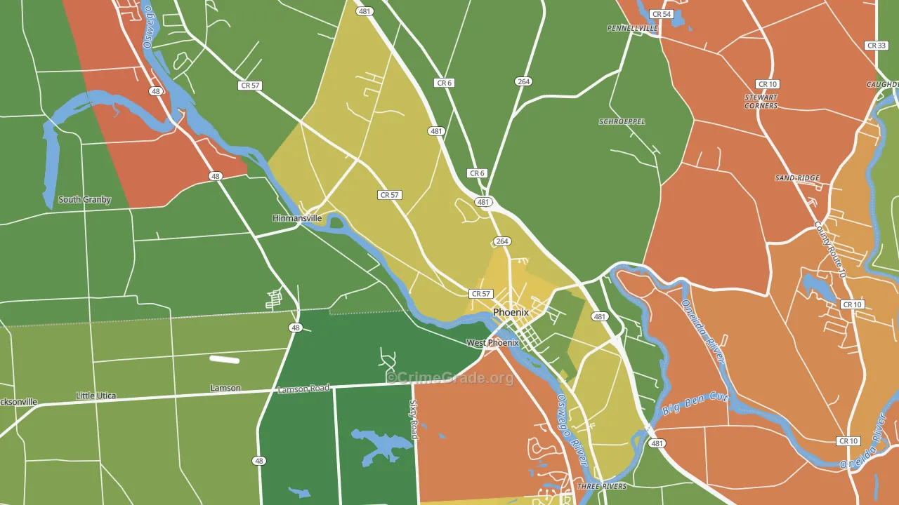 Phoenix, NY Map of Arson Rates