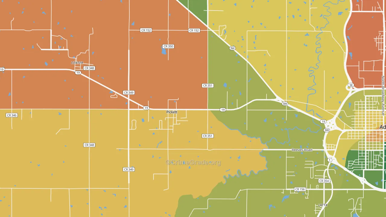 Pickett, OK Map of Arson Rates