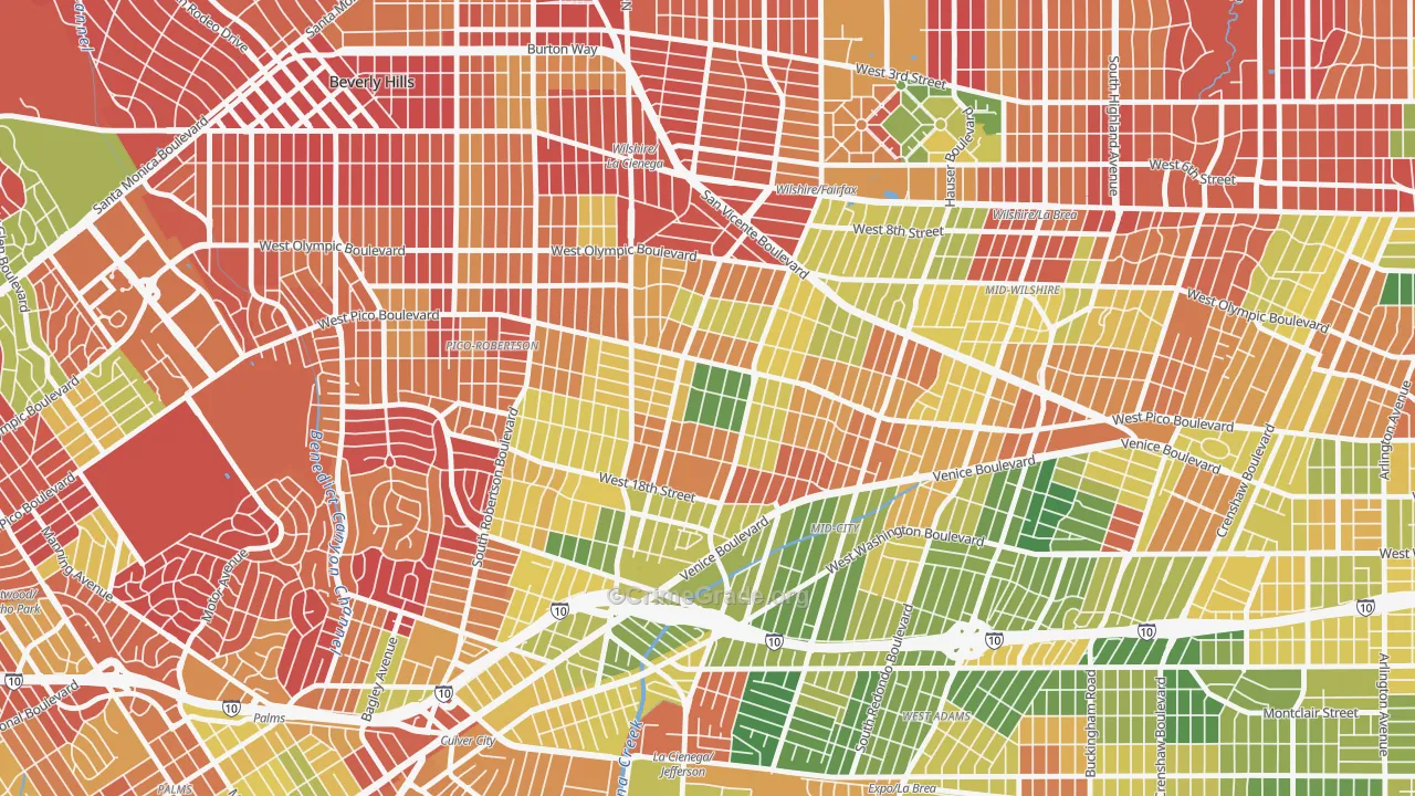 Pico-Robertson, Los Angeles, CA Map of Arson Rates