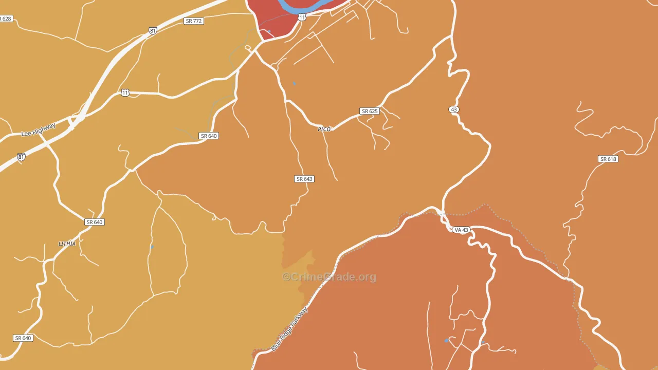 Pico, VA Map of Arson Rates
