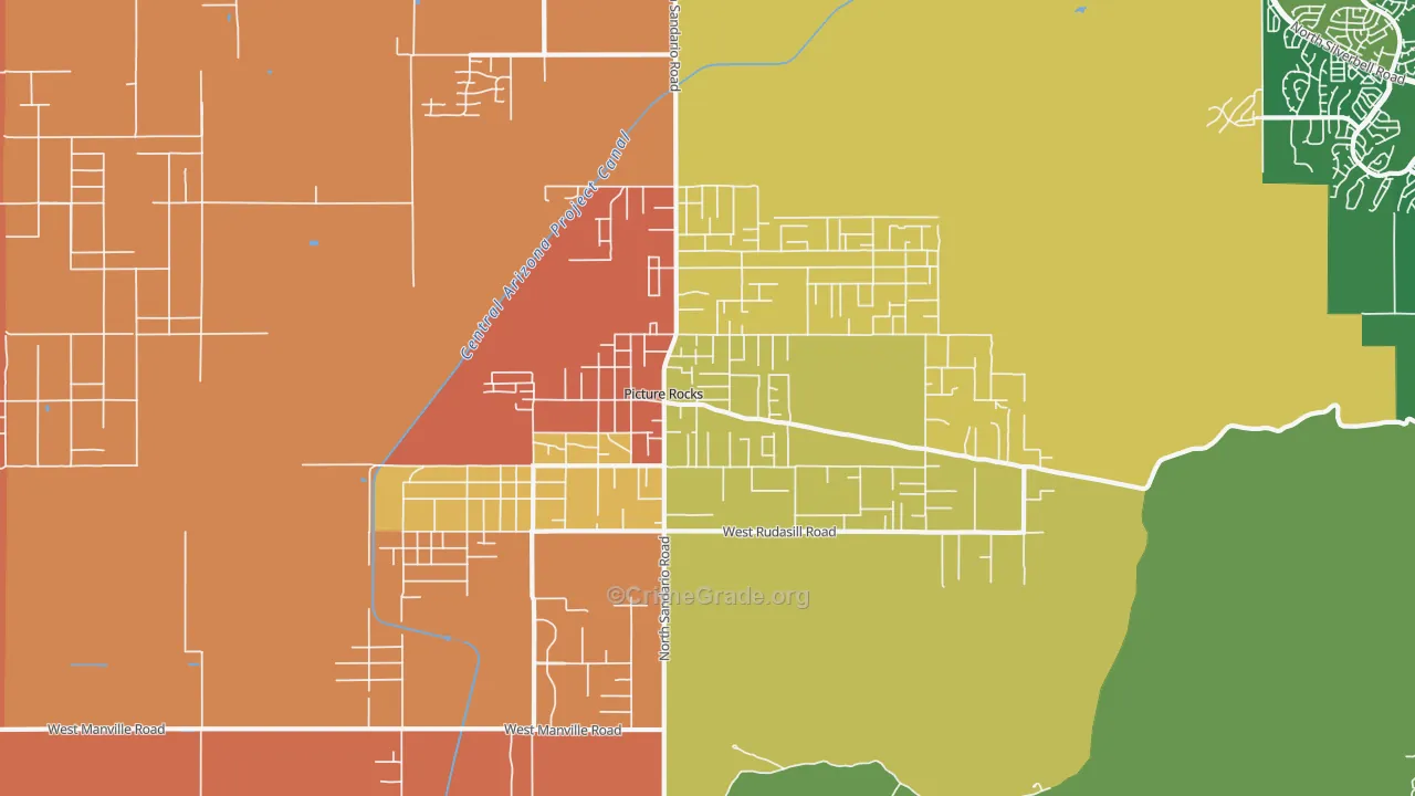 Picture Rocks, AZ Map of Arson Rates