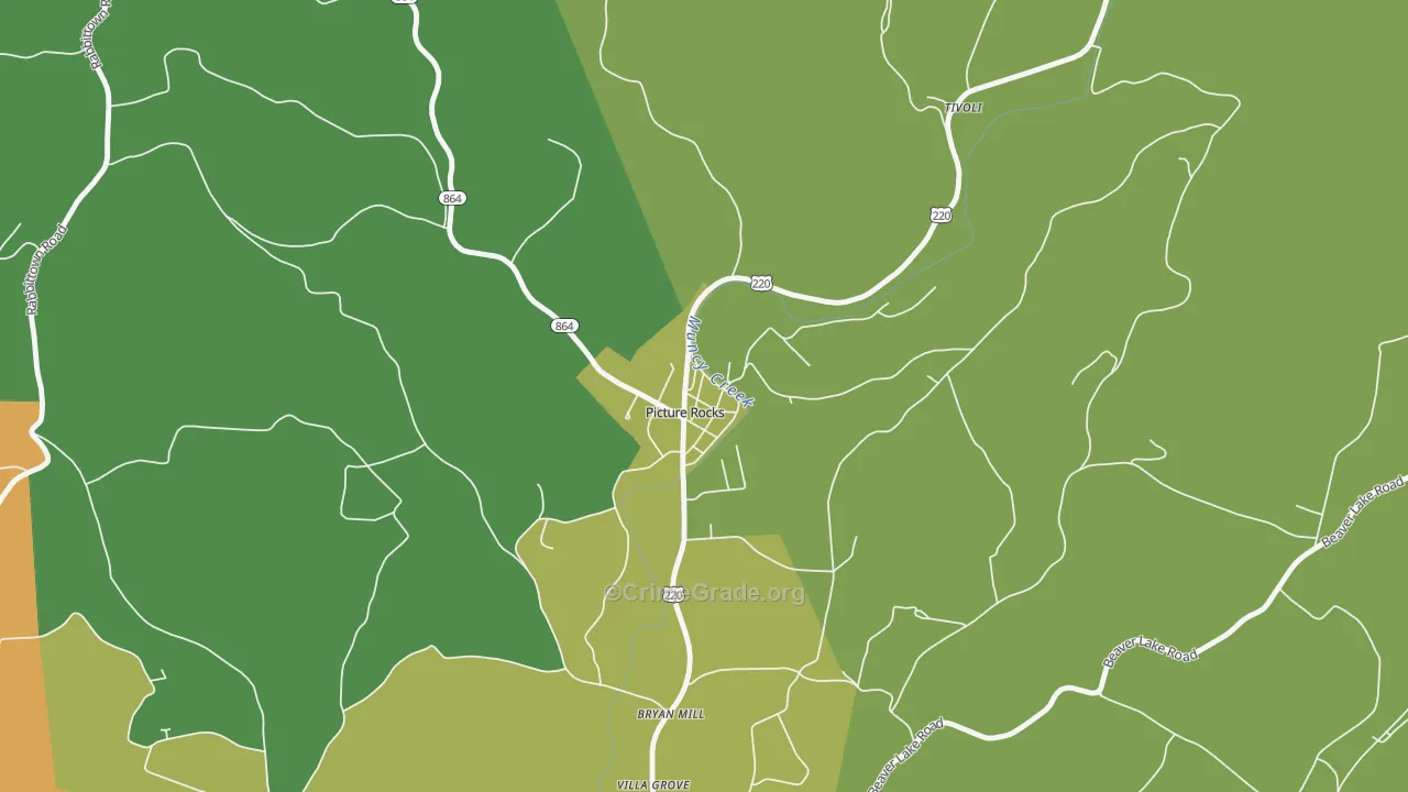 Picture Rocks, PA Map of Arson Rates