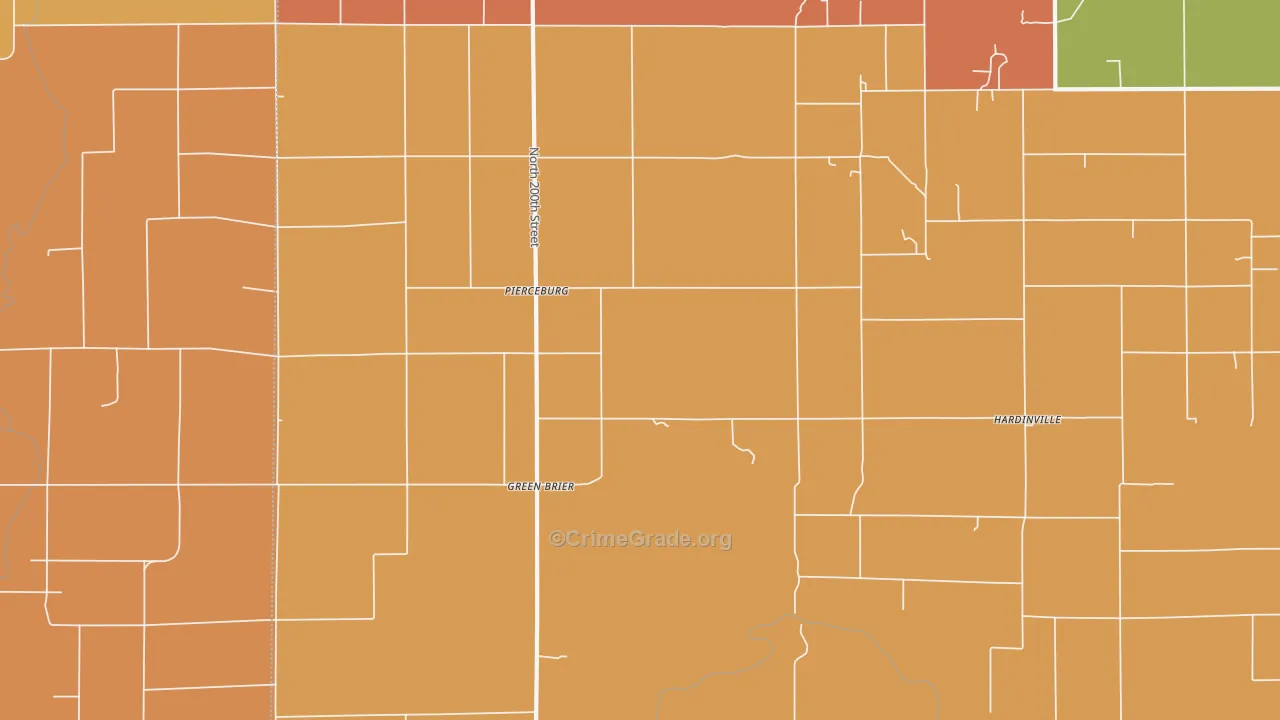 Pierceburg, IL Map of Arson Rates