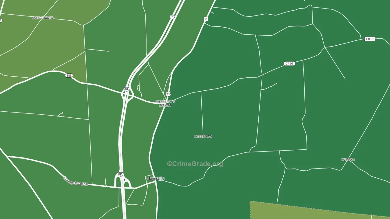 Pierrepont Manor, NY Map of Arson Rates