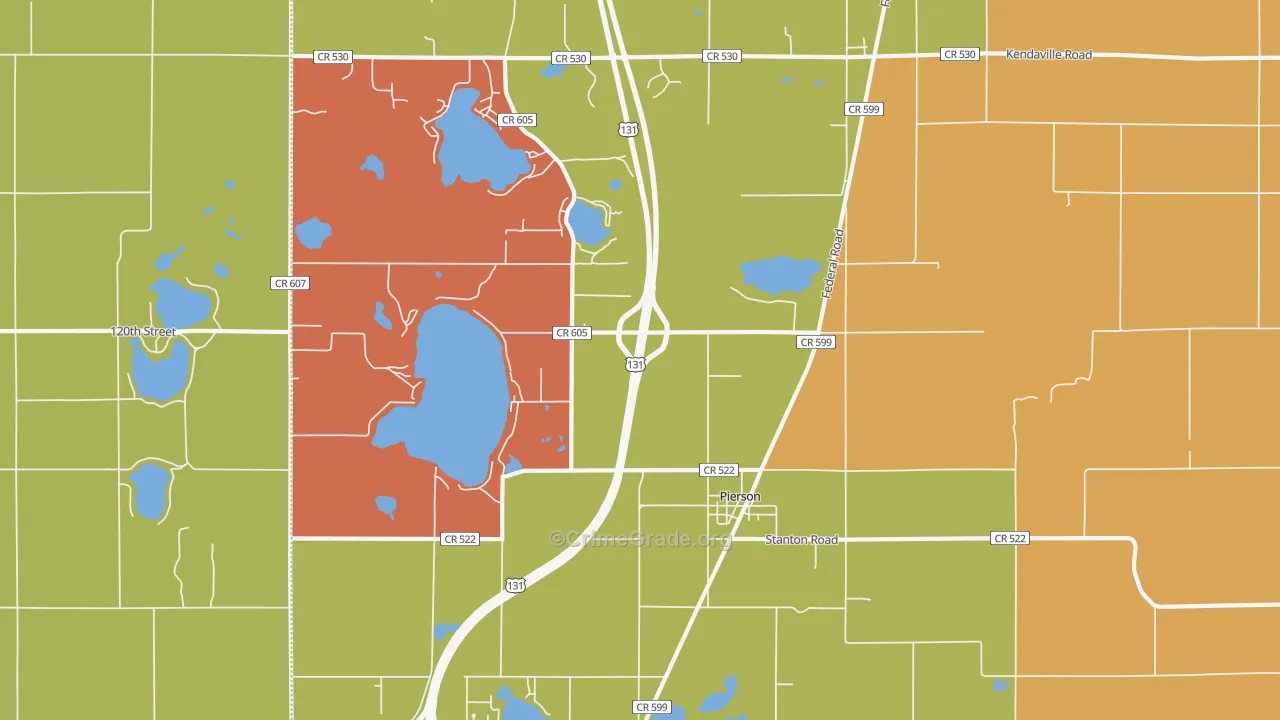 Pierson, MI Map of Arson Rates