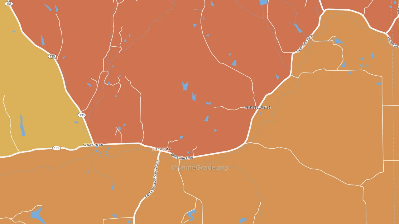 Pikes Peak, IN Map of Arson Rates