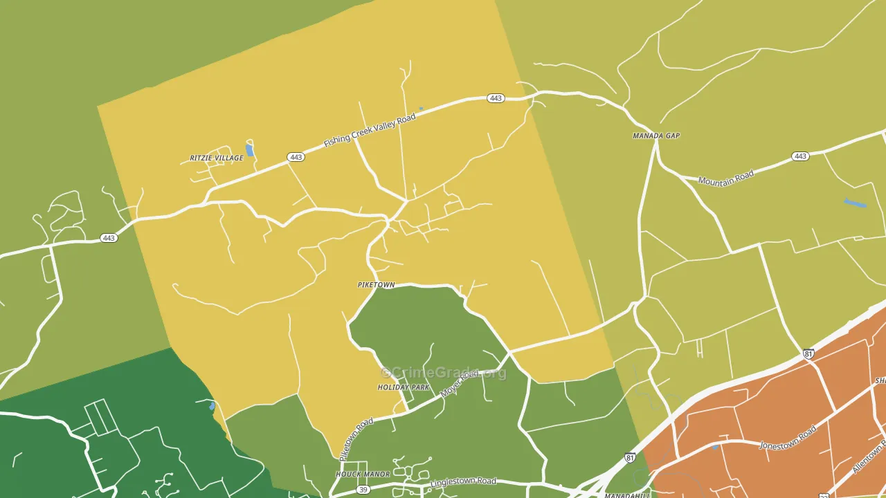 Piketown, PA Map of Arson Rates