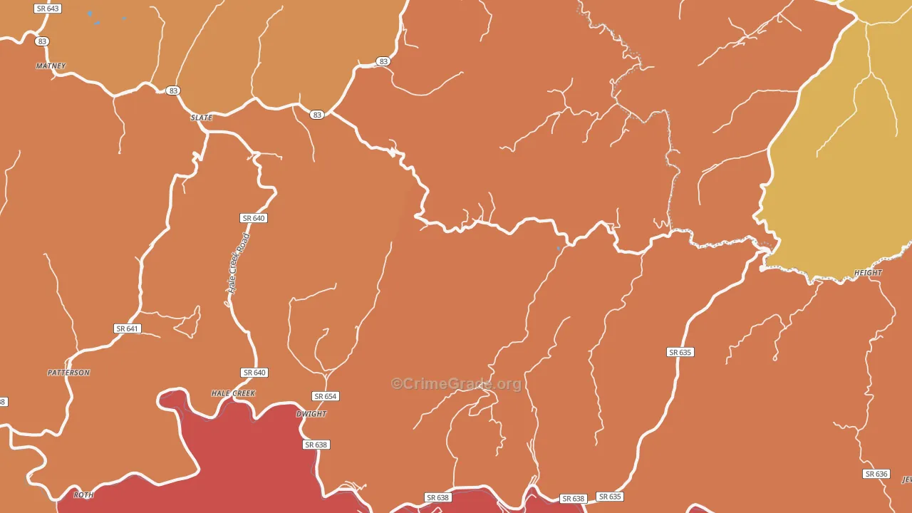 Pilgrims Knob, VA Map of Arson Rates