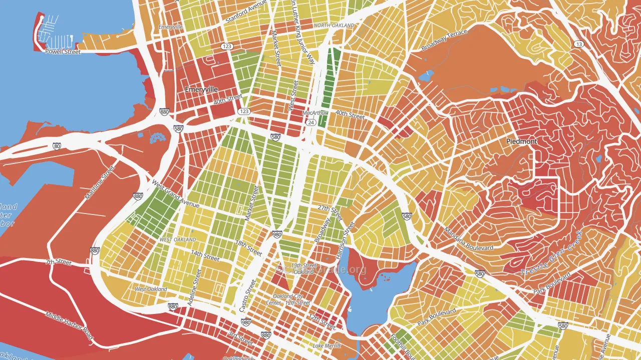 Pill Hill, Oakland, CA Map of Arson Rates