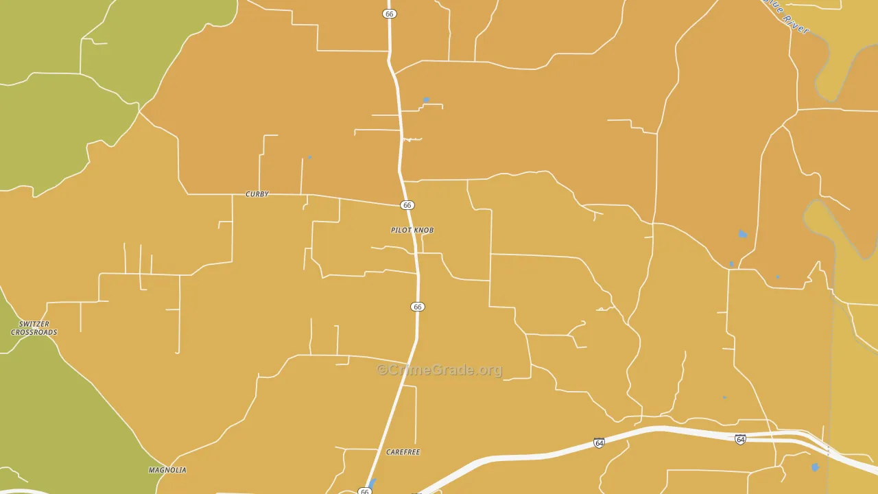 Pilot Knob, IN Map of Arson Rates