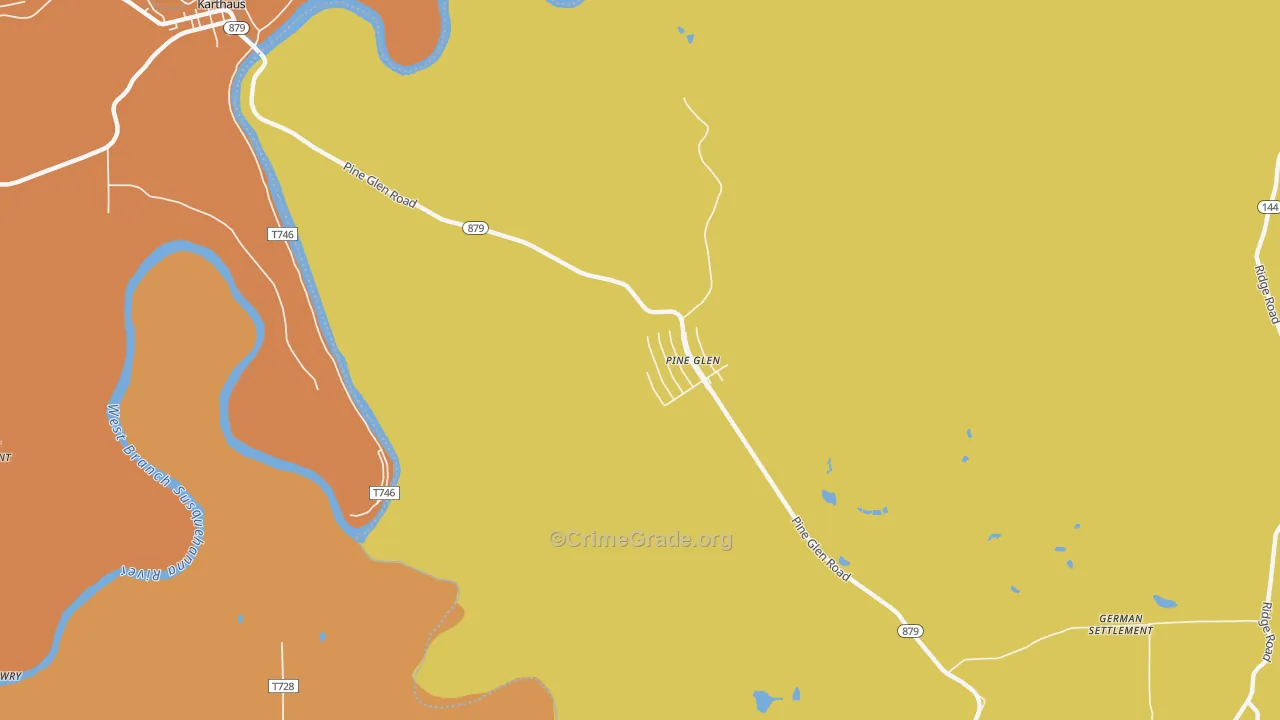 Pine Glen, PA Map of Arson Rates
