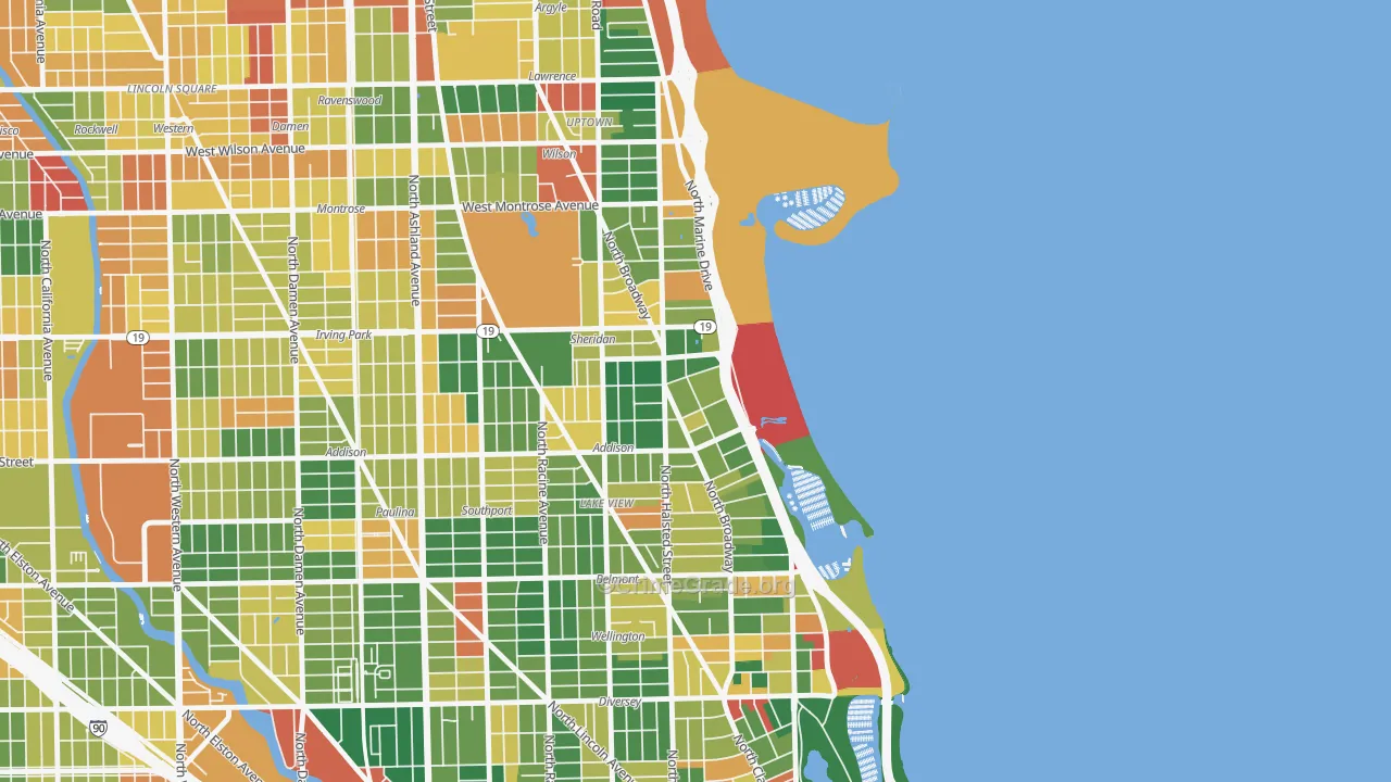 Pine Grove, Chicago, IL Map of Arson Rates