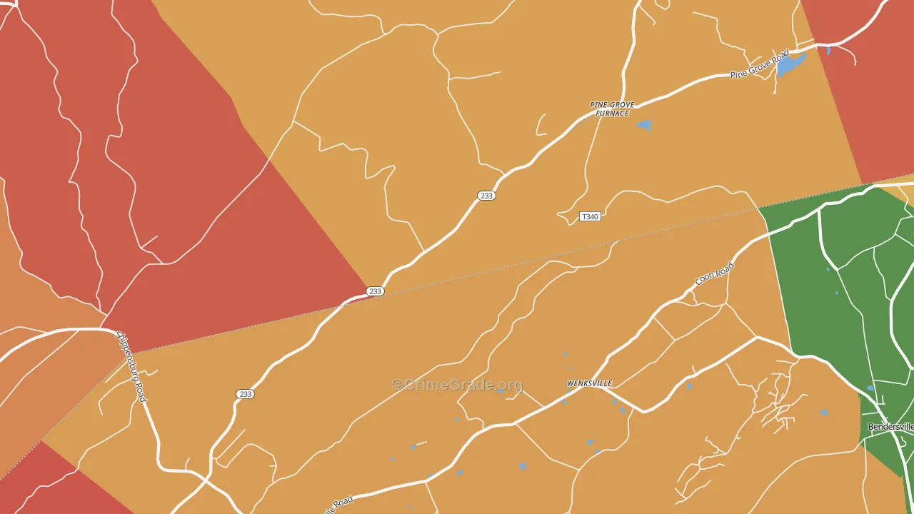Pine Grove Furnace, PA Map of Arson Rates