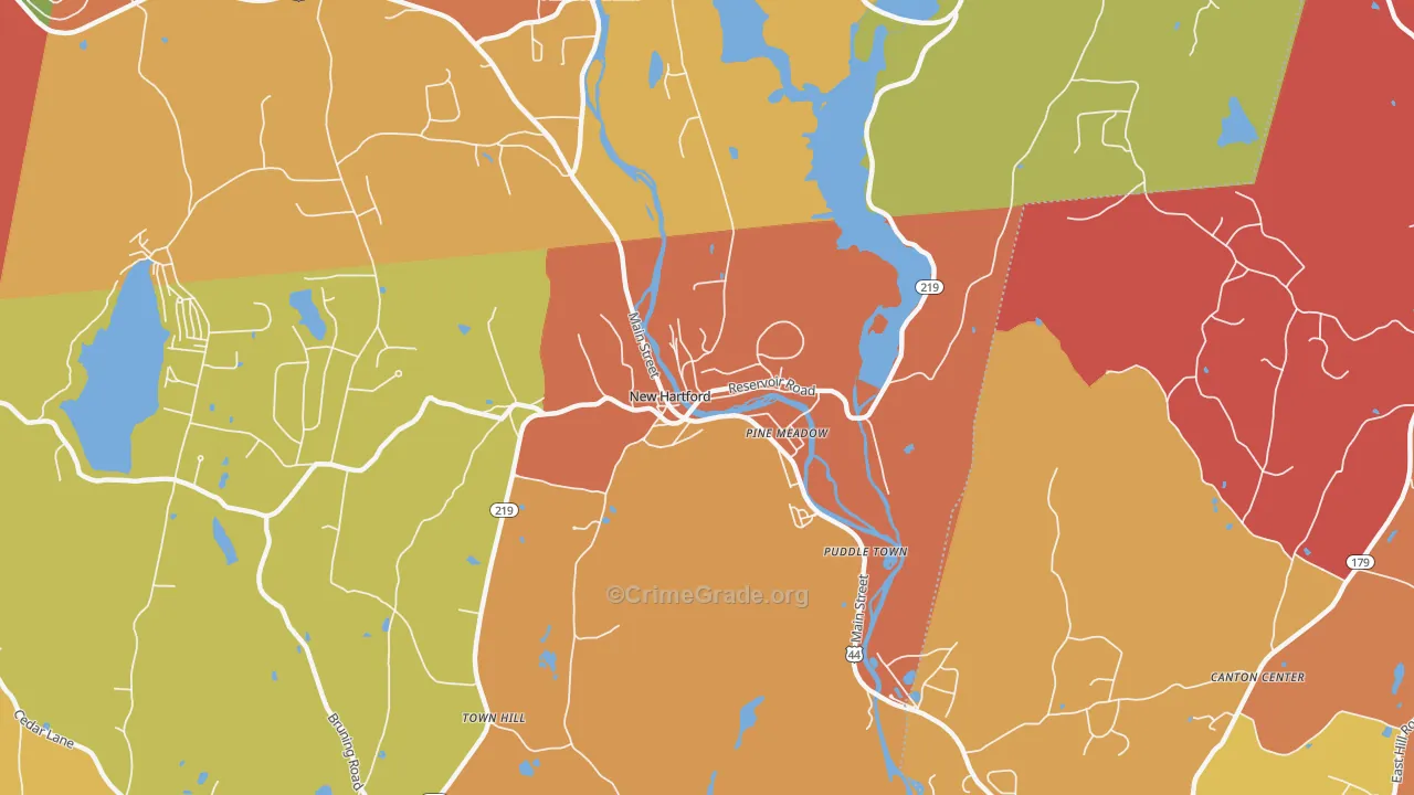 Pine Meadow, CT Map of Arson Rates
