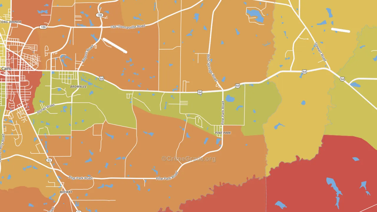 Pine Park, GA Map of Arson Rates