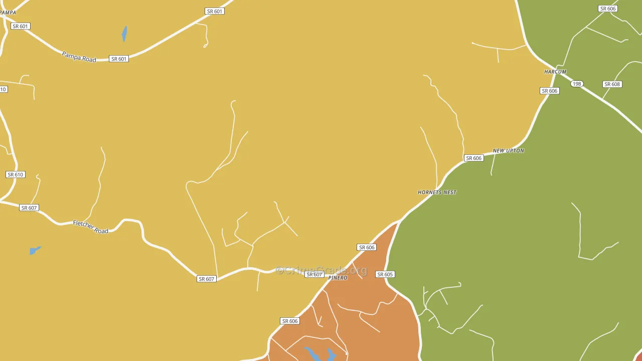 Pinero, VA Map of Arson Rates