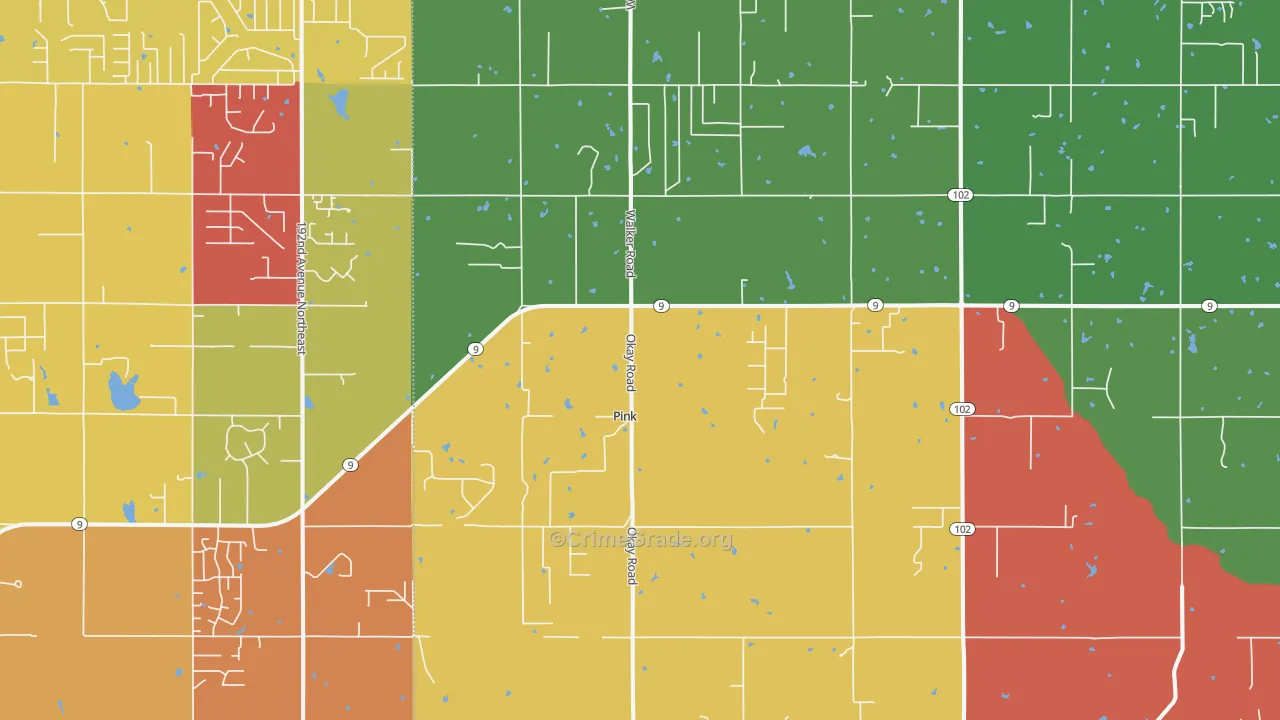 Pink, OK Map of Arson Rates