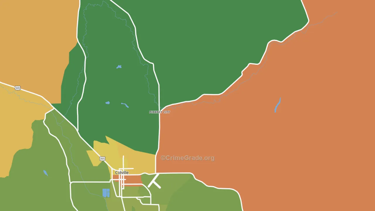 Pinkney City, WA Map of Arson Rates