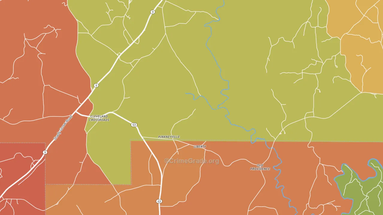 Pinkneyville, AL Map of Arson Rates
