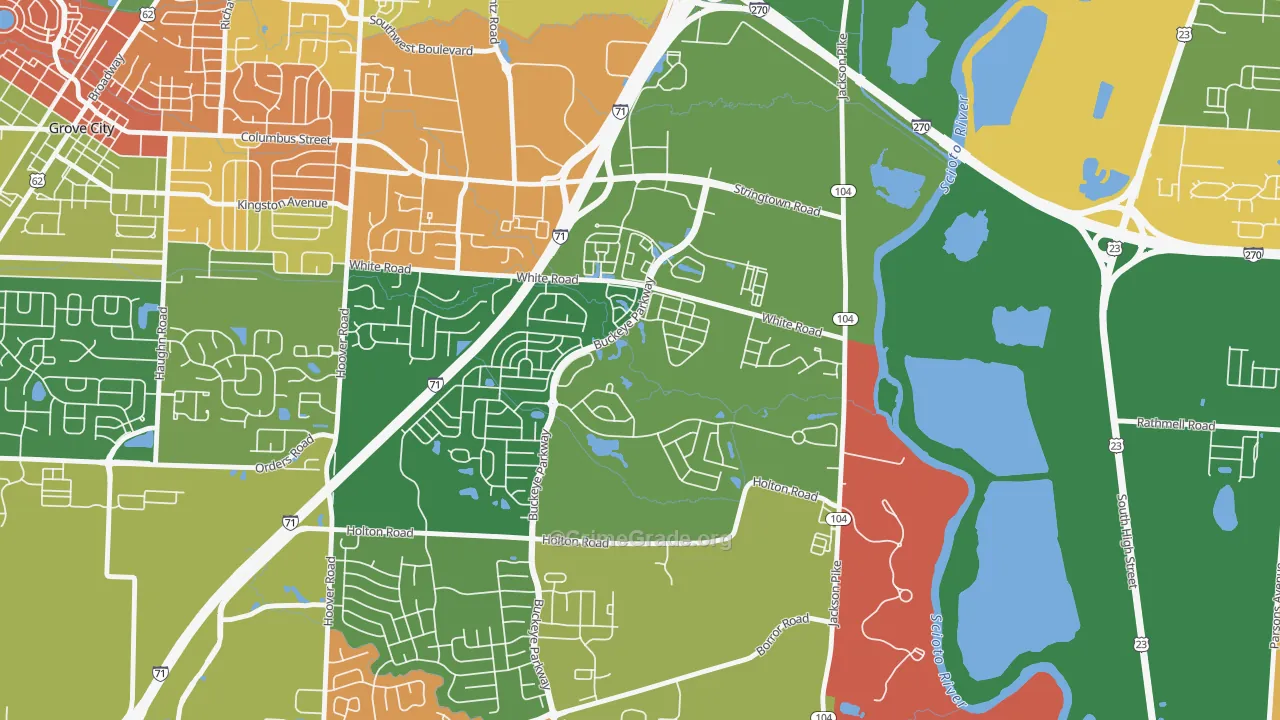 Pinnacle Club, Grove City, OH Map of Arson Rates