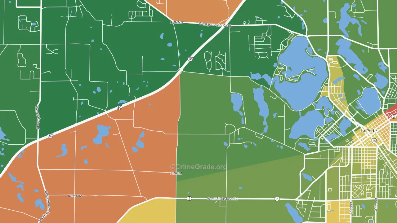 Pinola, IN Map of Arson Rates