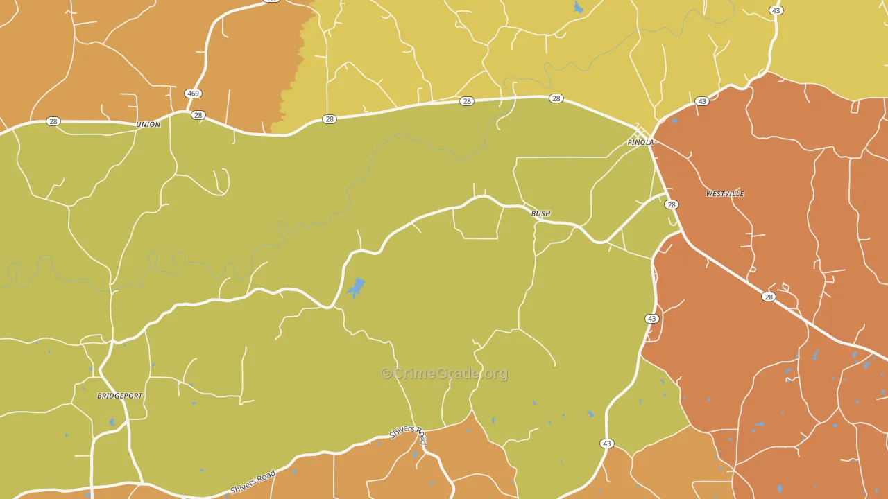 Pinola, MS Map of Arson Rates