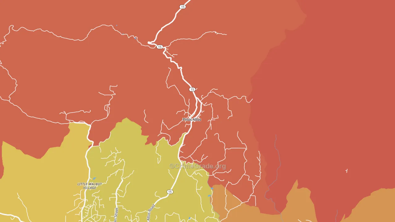 Pinos Altos, NM Map of Arson Rates