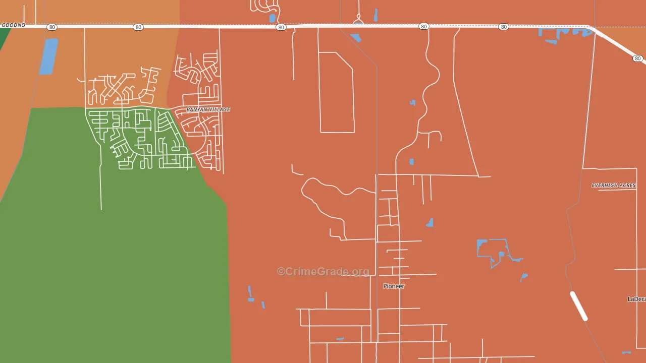 Pioneer, FL Map of Arson Rates