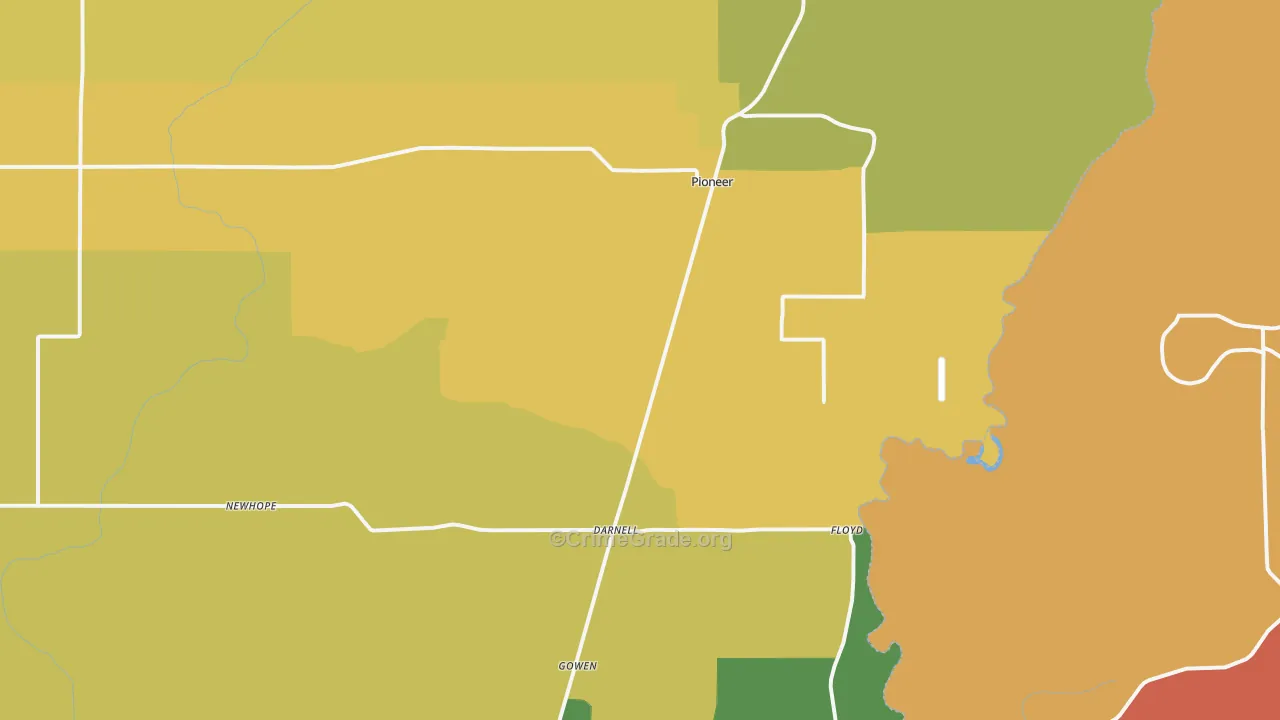 Pioneer, LA Map of Arson Rates