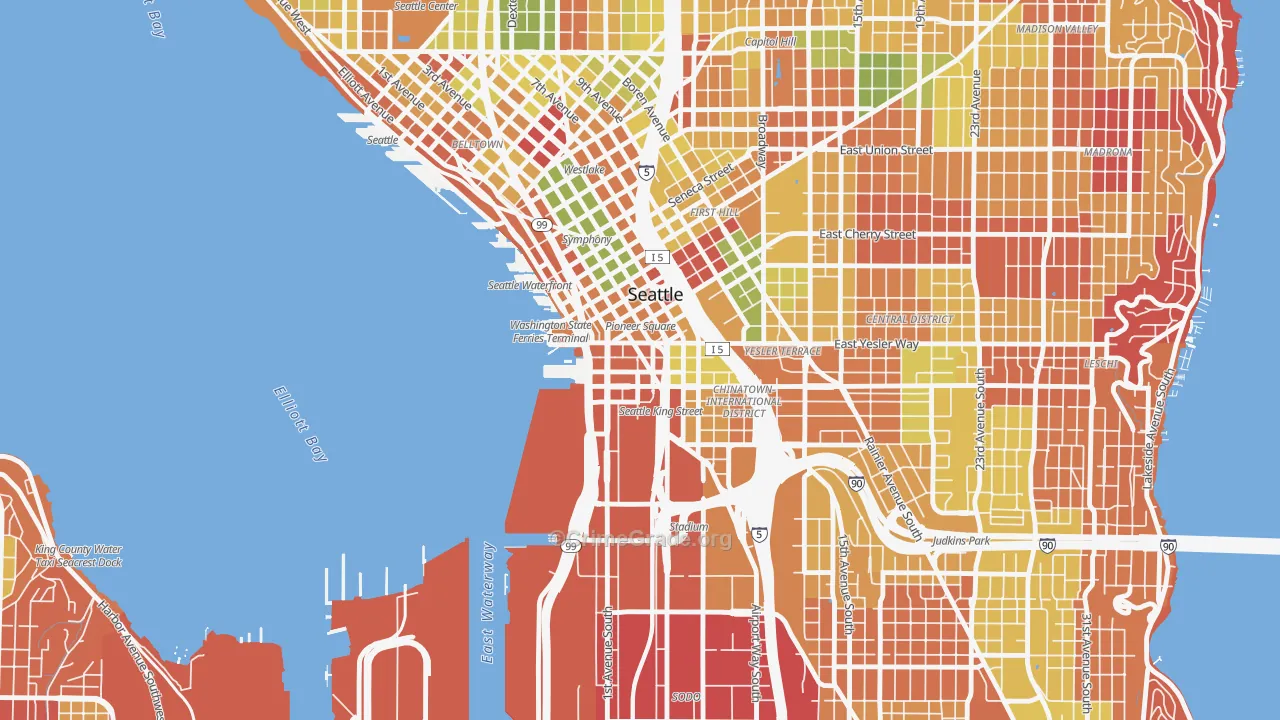 Pioneer Square, Seattle, WA Map of Arson Rates