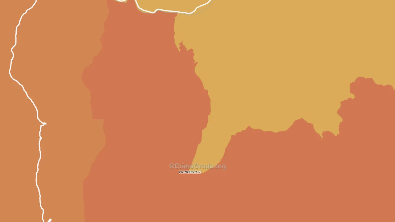 Pioneerville, ID Map of Arson Rates