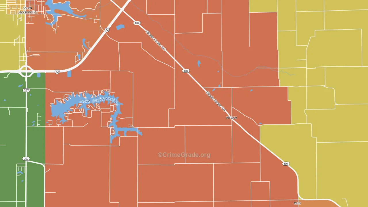 Pisgah, IL Map of Arson Rates