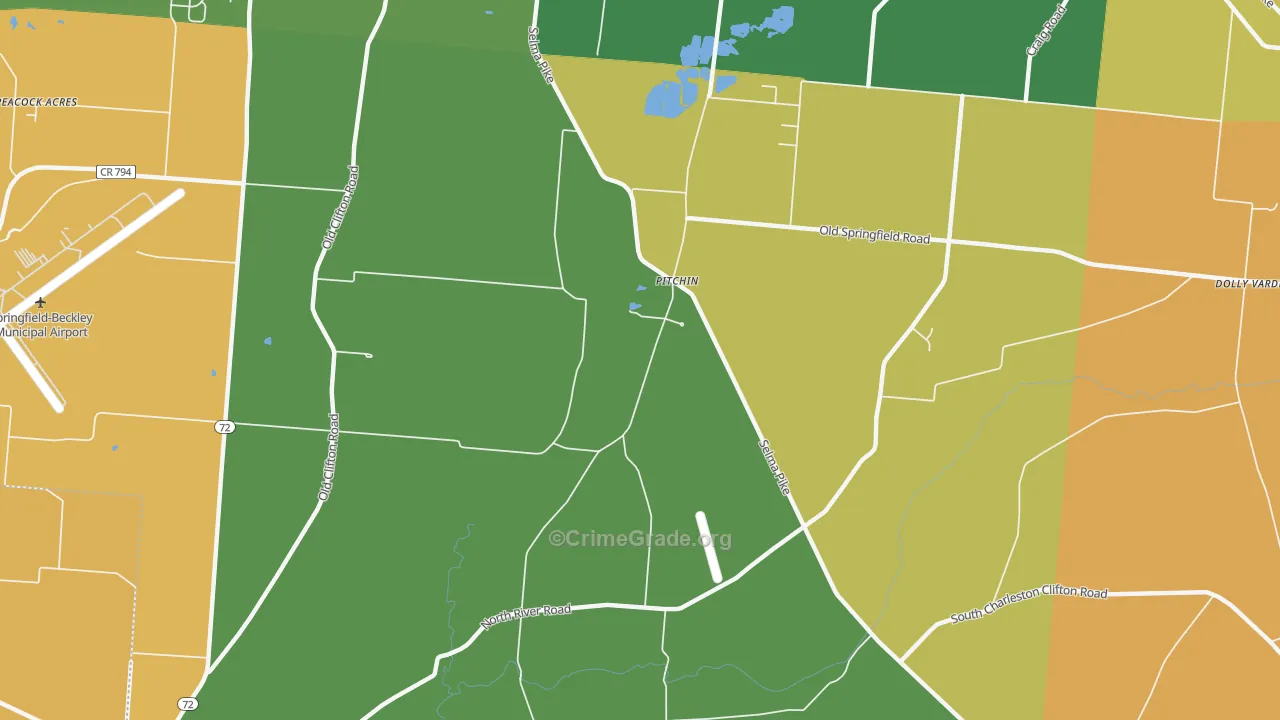 Pitchin, OH Map of Arson Rates