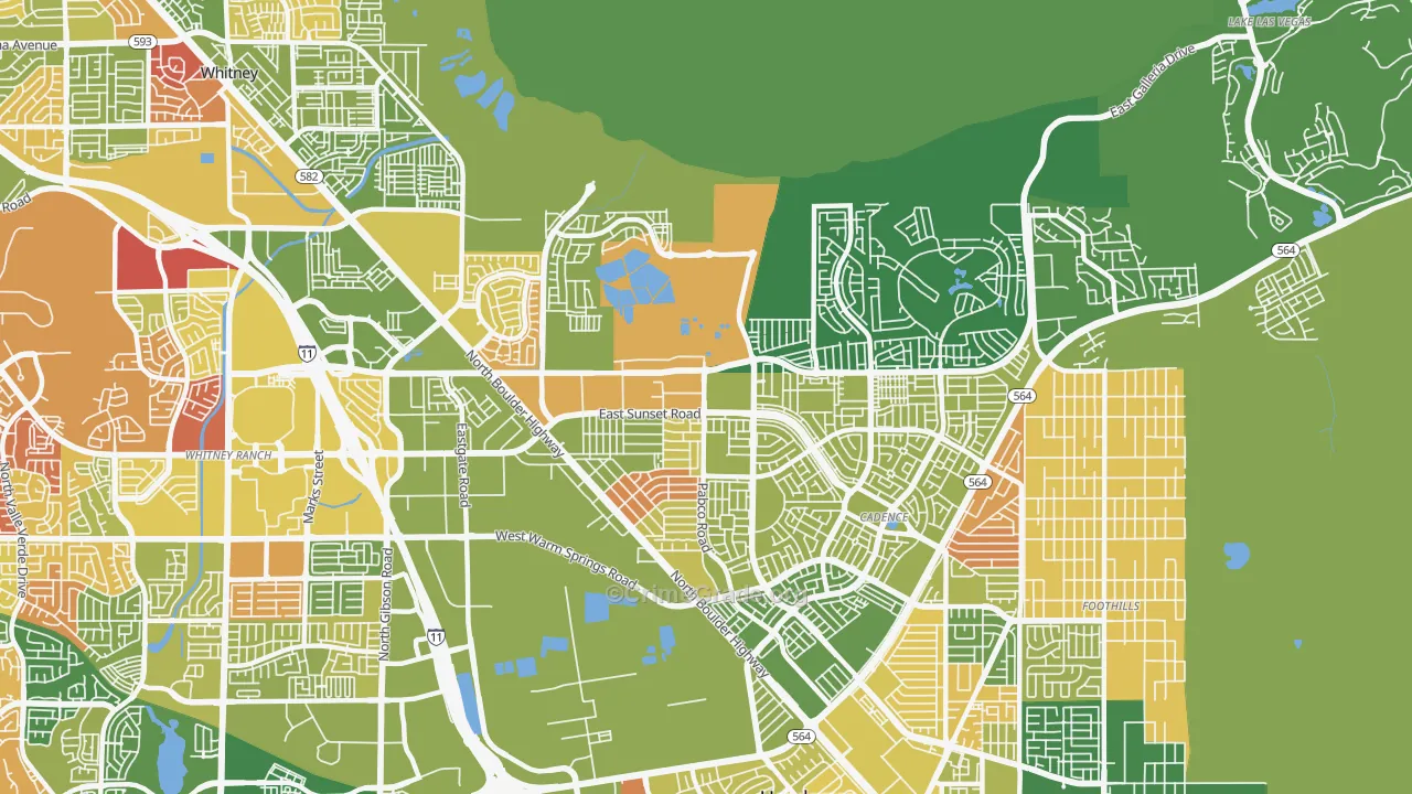 Pittman, Henderson, NV Map of Arson Rates