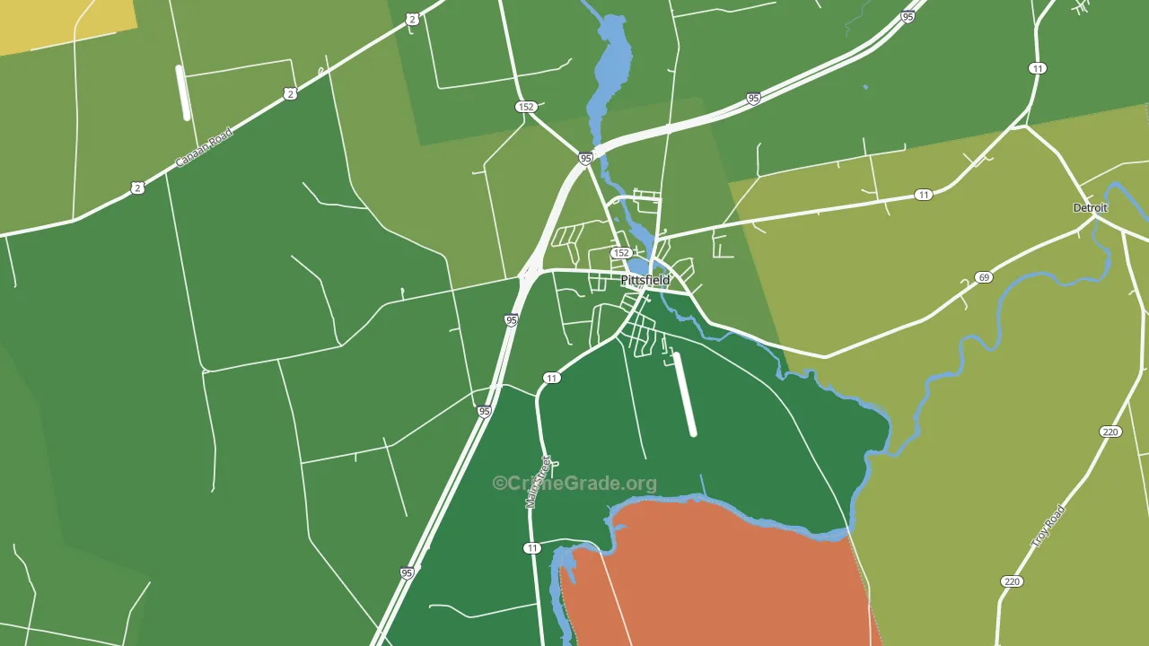 Pittsfield, ME Map of Arson Rates