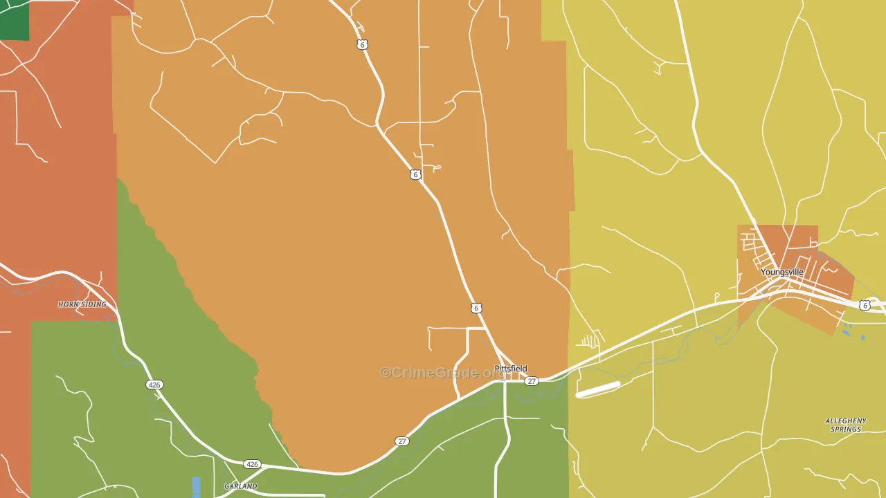 Pittsfield, PA Map of Arson Rates