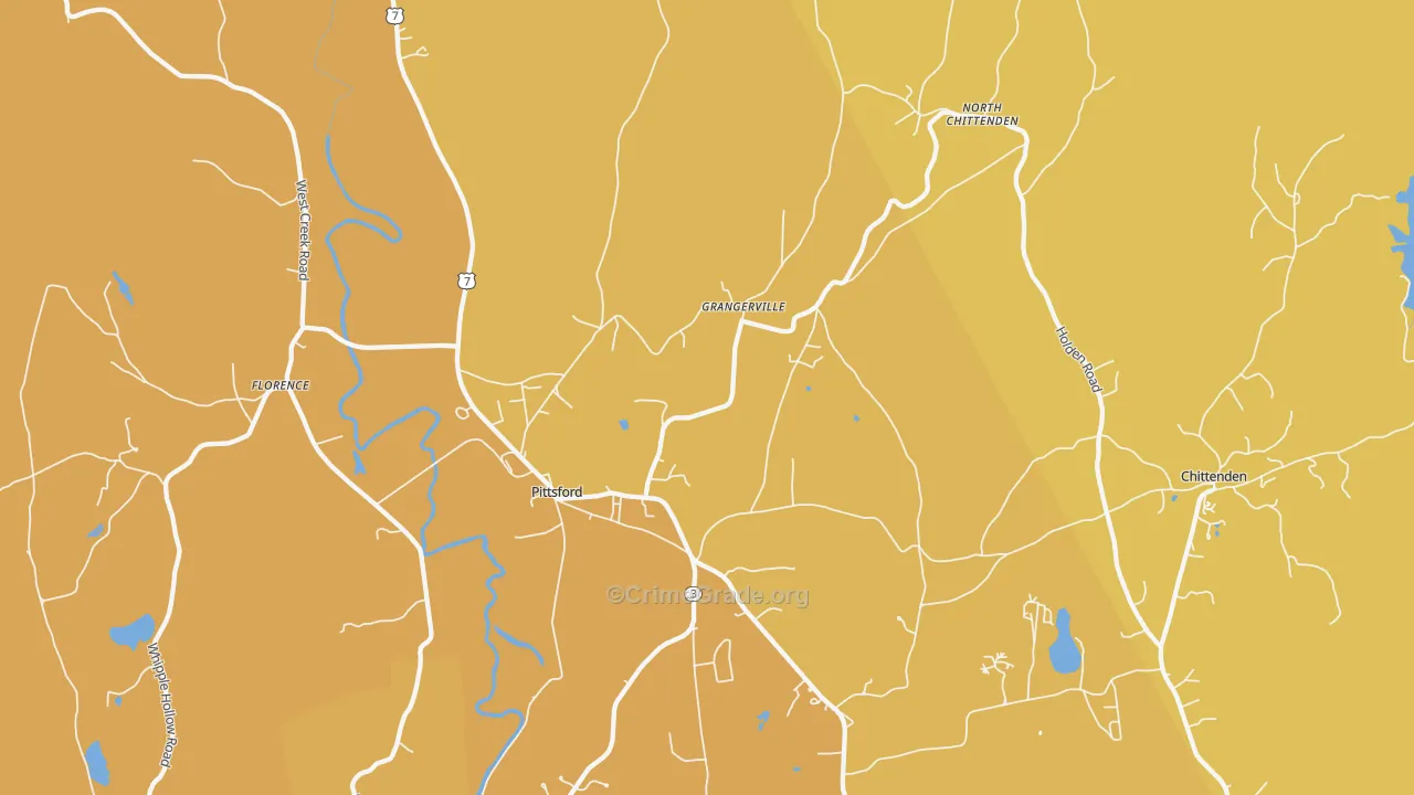 Pittsford, VT Map of Arson Rates
