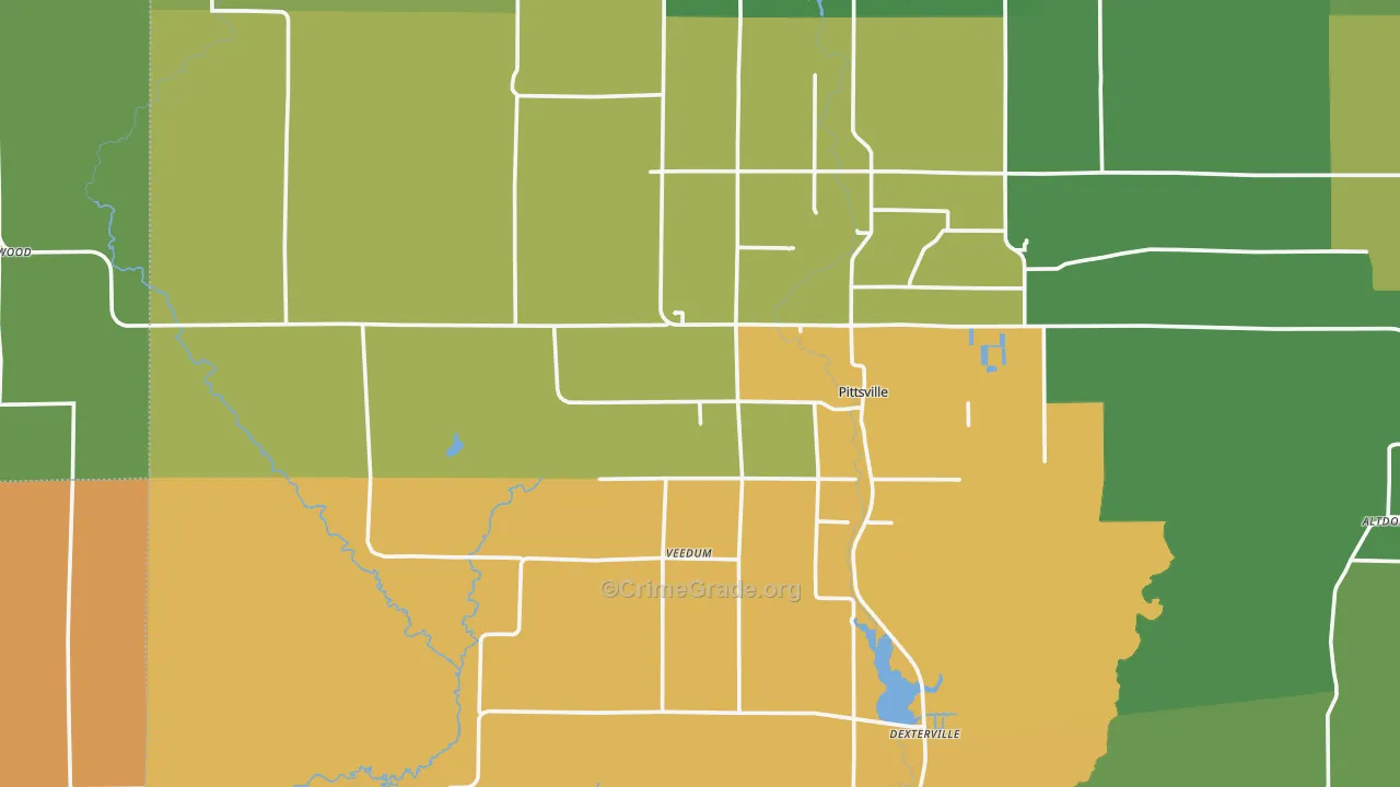 Pittsville, WI Map of Arson Rates