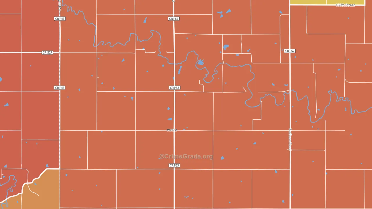 Pitzer, IA Map of Arson Rates