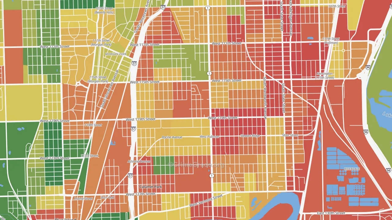 Placerdale, Chicago, IL Map of Arson Rates