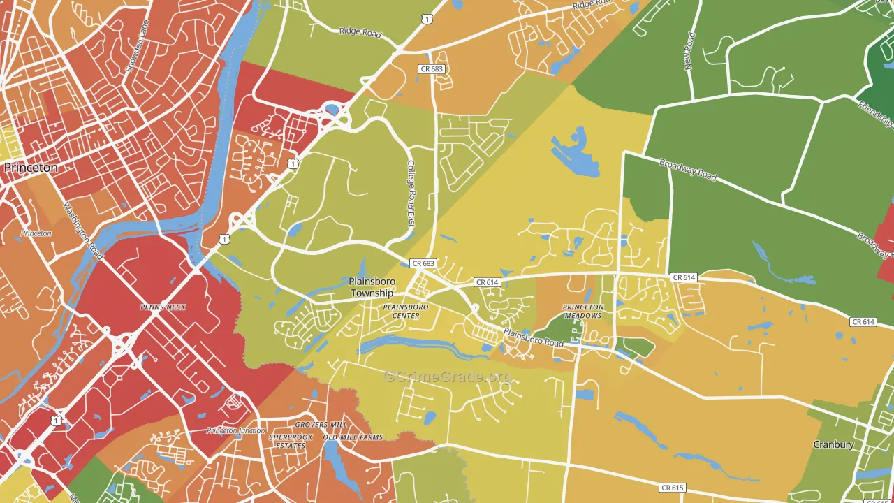 Plainsboro, NJ Map of Arson Rates