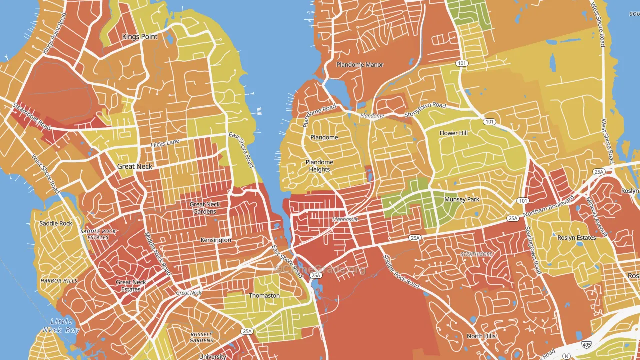 Plandome Heights, NY Map of Arson Rates
